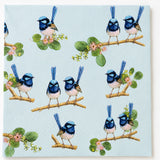 Blue Wren Napkins Blue - s/20