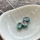 Tiny Paua Shell Cluster Family Floating Necklace