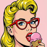 Retro Girl Gelato - Black Box Framed