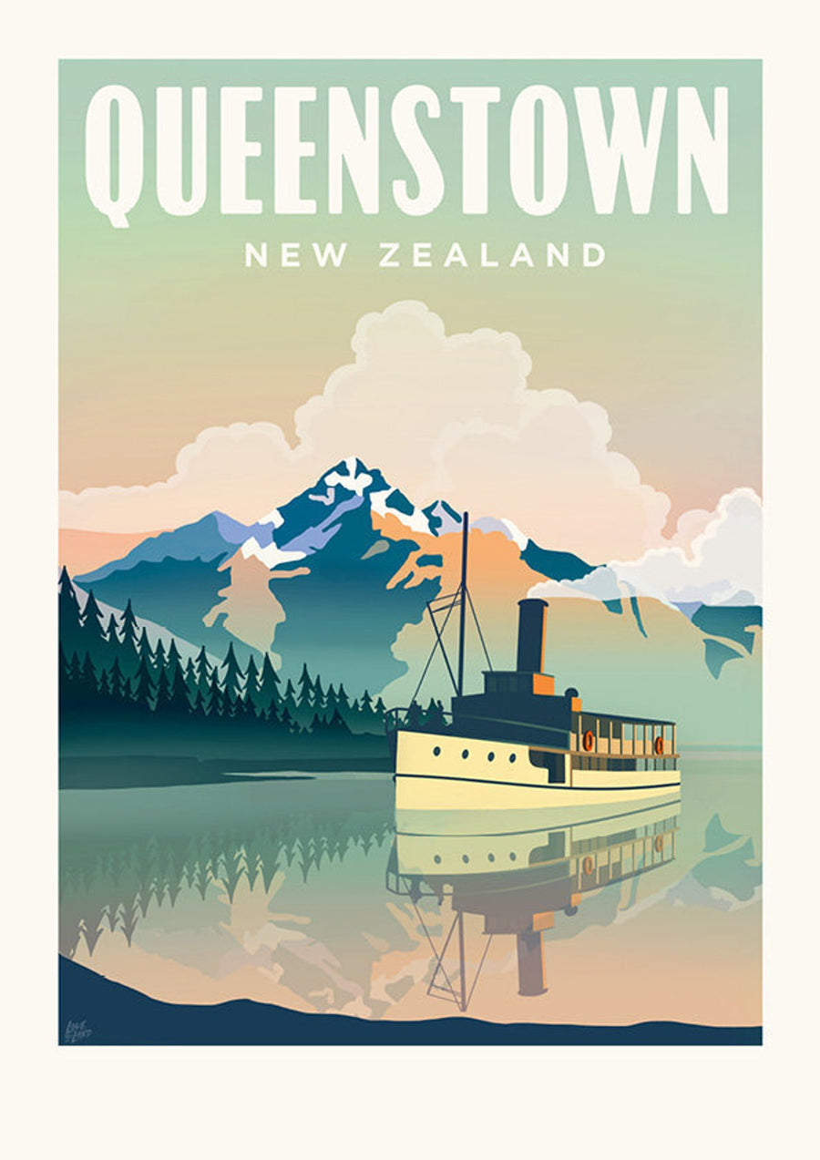 Queenstown, Lake Wakatipu - A4 Print