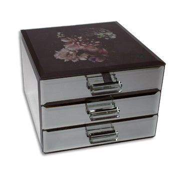 Midnight Flowers Jewellery Box With 2 Drawers