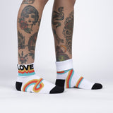 Groovy Love - Turn Cuff Women's Crew Socks