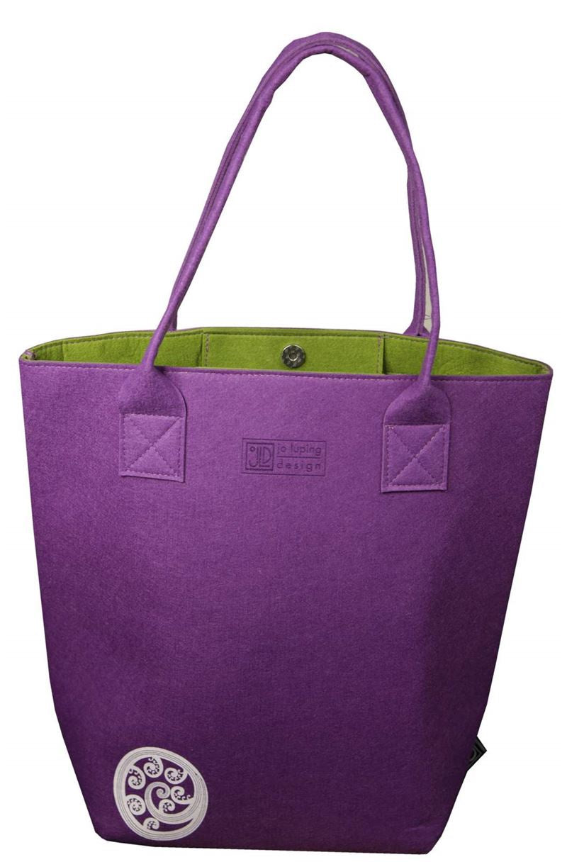 Ponga Purple & Green - Shoulder Tote Bag
