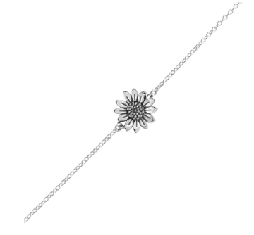 Blossoming Sunflower Bracelet / Silver