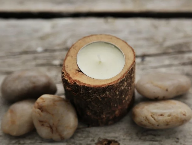 Natural Tree Branch Tealight Candle Holder