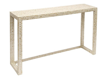 120CM LULU CAPIZ SHELL CONSOLE TABLE - TAUPE & NATURAL