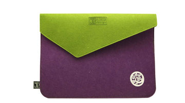 Ecofelt Laptop Bag - Ponga Purple & Green
