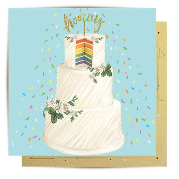 Hooray Wedding Cake - Wedding Card