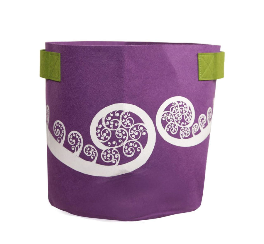 Ponga Purple & Green - 7 Gallon Felt Bag