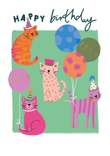Happy Birthday Cats - Birthday Card