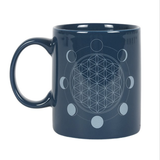 Moon Phase Flower of Life Ceramic Mug