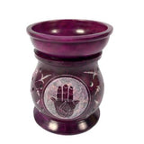 Purple Hamsa Soapstone Oil Burner