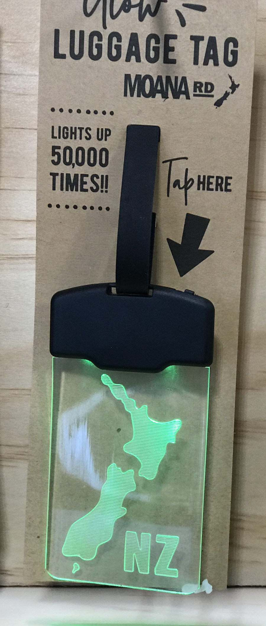 Light Up Luggage Tag - NZ Map