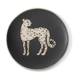 Cheetah Round Stoneware Tray