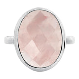 Lunar Deity Rose Quartz Faceted Ring