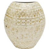 34CM LULU CAPIZ SHELL VASE - TAUPE & NATURAL