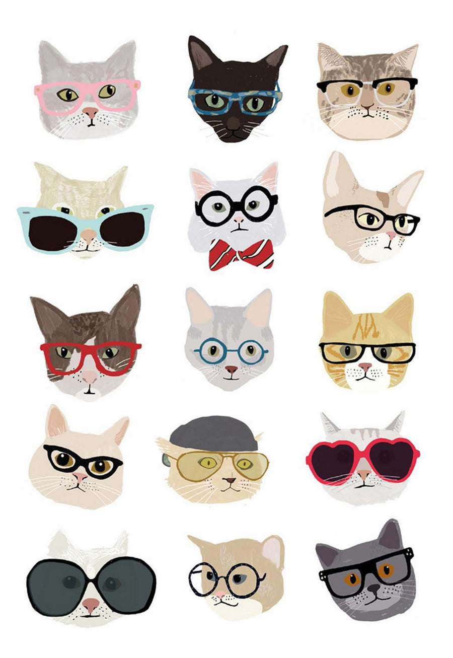 Cats With Glasses - Card