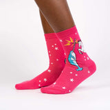 Women's Crew Socks - Unicorn vs Narwhal