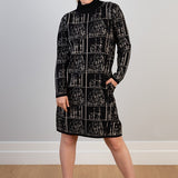 Wool Mix Printed Tunic Black
