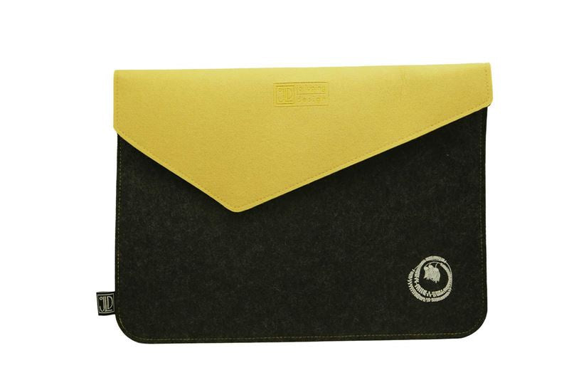 Ecofelt Laptop Bag - Kowhai Grey & Yellow
