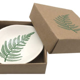 Green Fern On White 7cm - Bowl