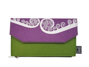 EcoFelt Wallet - Ponga Purple & Green