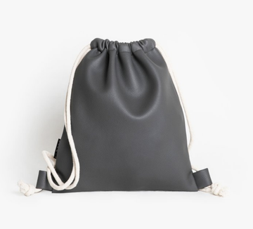 Vegan Leather Backpack - Matte Charcoal