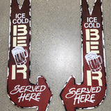 Arrow Hand Painted Signs - Ice Cold Beer