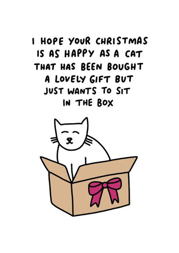 Cat in A Box - Christmas Card