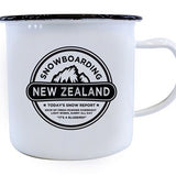 Snowboarding Enamel Mug Large