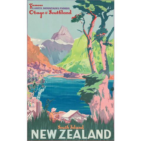 South Island NZ A4 Print