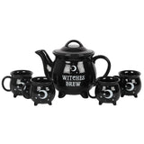Witches Brew Ceramic Caldron Tea Set