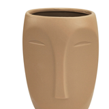 Aztec Face Vase Beige Med