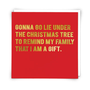 Lie Under The Christmas Tree - Christmas Card