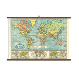 World Map - Vintage School Chart Poster