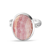 Lunar Deity Rhodochrosite Cabochon Ring