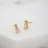 Charlotte Stud Earring - Gold/Pink/Green