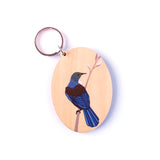 Tui on Branch (Natural) Keytag