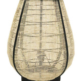 Zanui Linen Table Lamp - Black/ Natural - 45cm