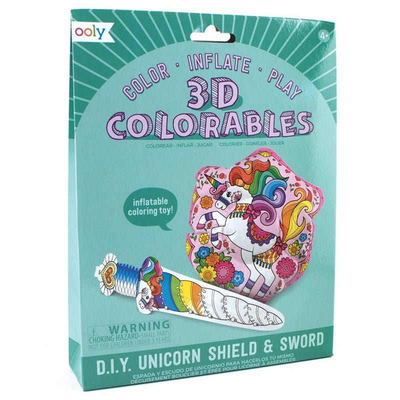 Unicorn Shield & Sword - 3D Colourables