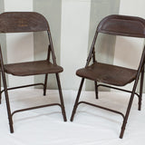 Set 2 Recycled Metal Folding Chairs