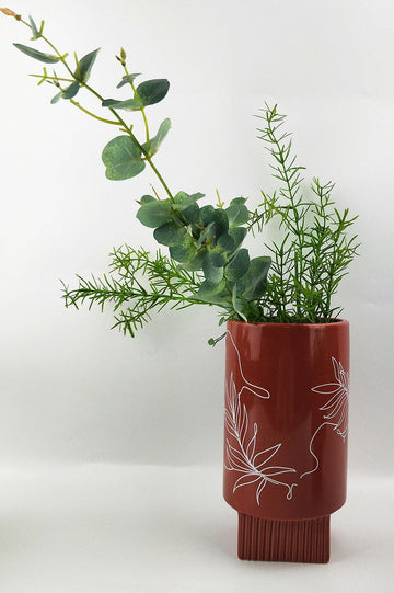 Nova Leaf Vase - Terracotta 22cm