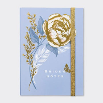 A6 Bride's Notes / Gold Rose On Blue