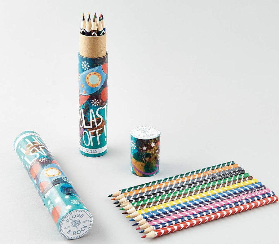 Rocket Tube - Set of 12 Colouring Pencils