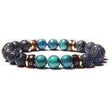 Men's Lava Stone & Imperial Jasper Bracelet