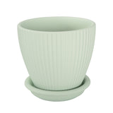 Marley Planter Pot - 15 x 14cm - with Saucer - Mint
