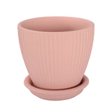 Marley Planter Pot - 15 x 14cm - With Saucer - Pink