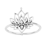 Dainty White Lotus Ring