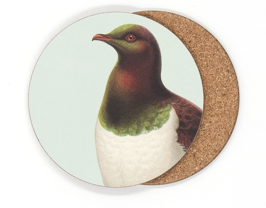 Hushed Bird - Green Kereru - Coaster