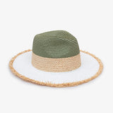 Raw Edge Fedora | Khaki & White
